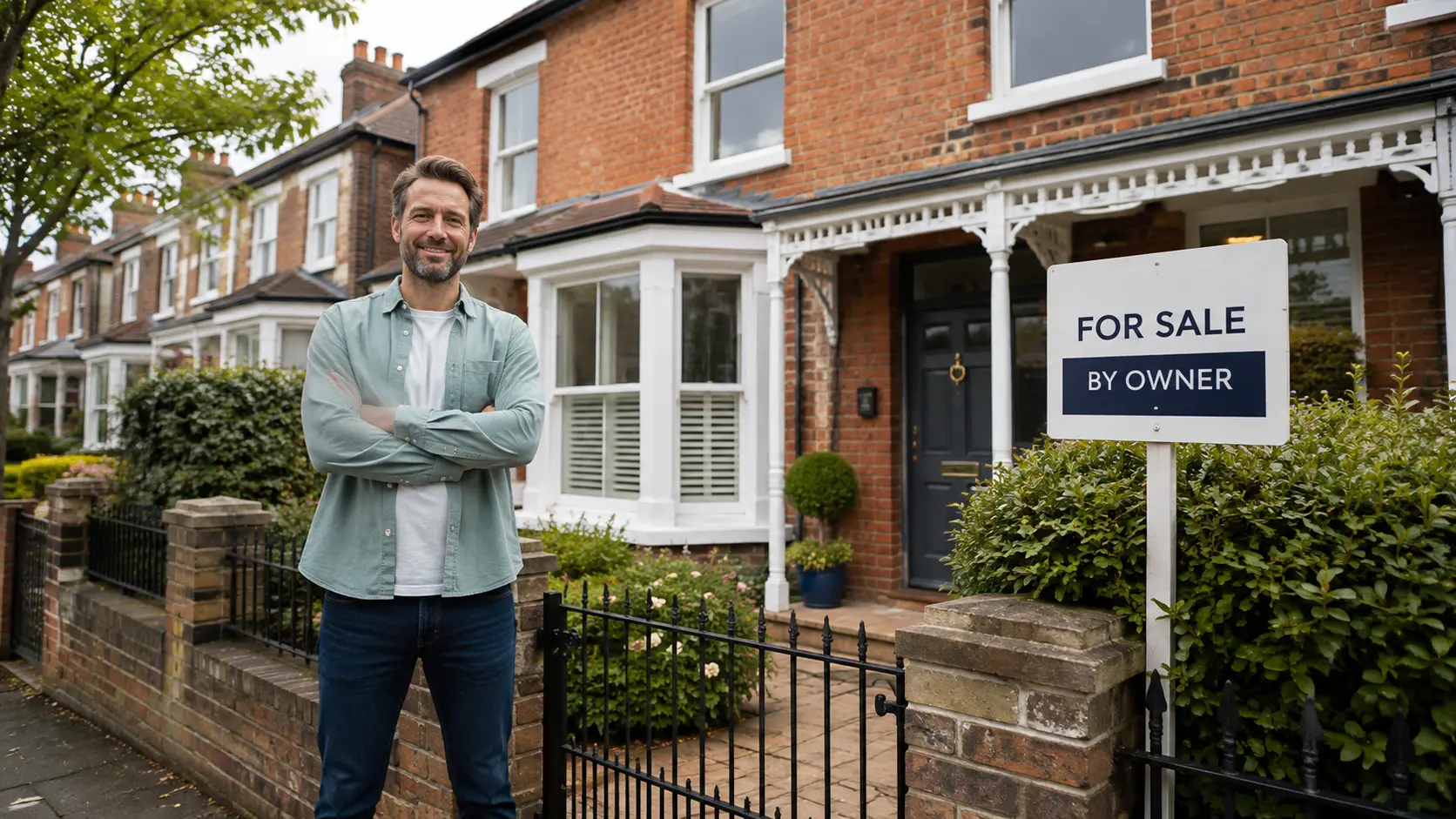 UK homeowner preparing to sell a house privately without an estate agent