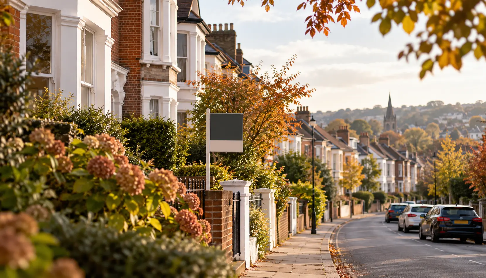 K residential street in autumn representing the September 2026 housing market update for home sellers